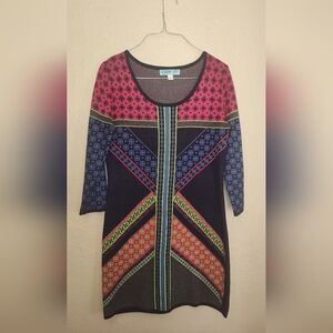 Vintage Multicolor Striped Knit Dress